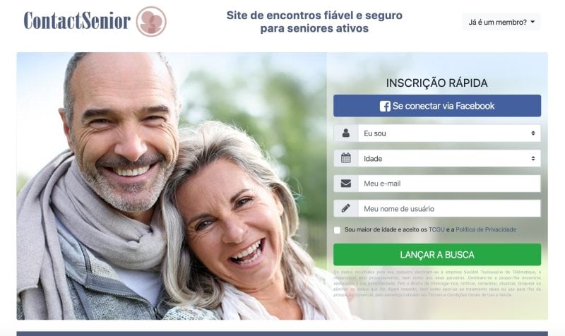 Contact Senior - Site de Paquera para Maiores de 45 anos