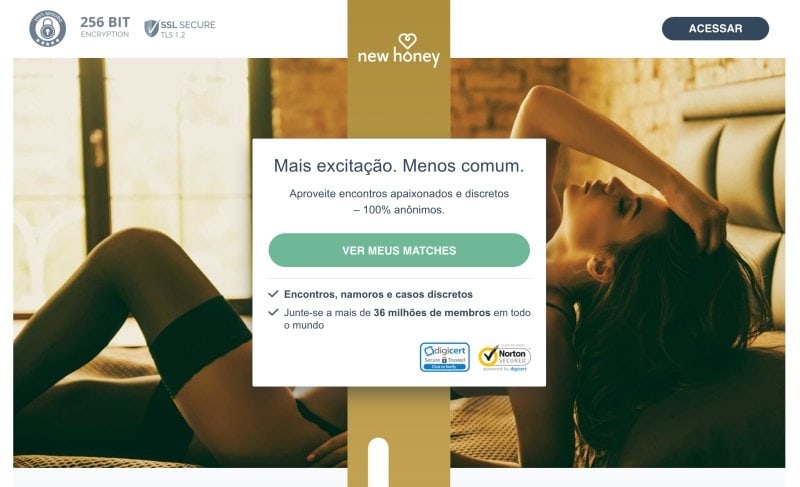 New Honey para Solteiros Ousados - Encontros 100% Anônimos e Quentes